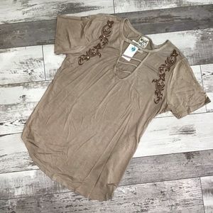 Tan short sleeve top